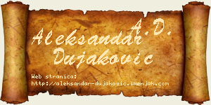 Aleksandar Dujaković vizit kartica